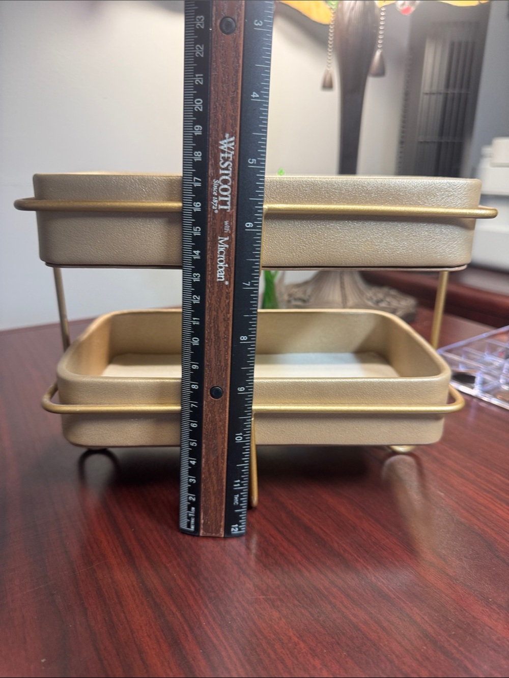 cupcakes & cashmere Gold Two-Tier Rectangular Serving Tray